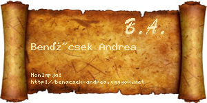 Benácsek Andrea névjegykártya