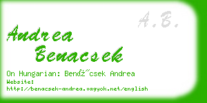 andrea benacsek business card